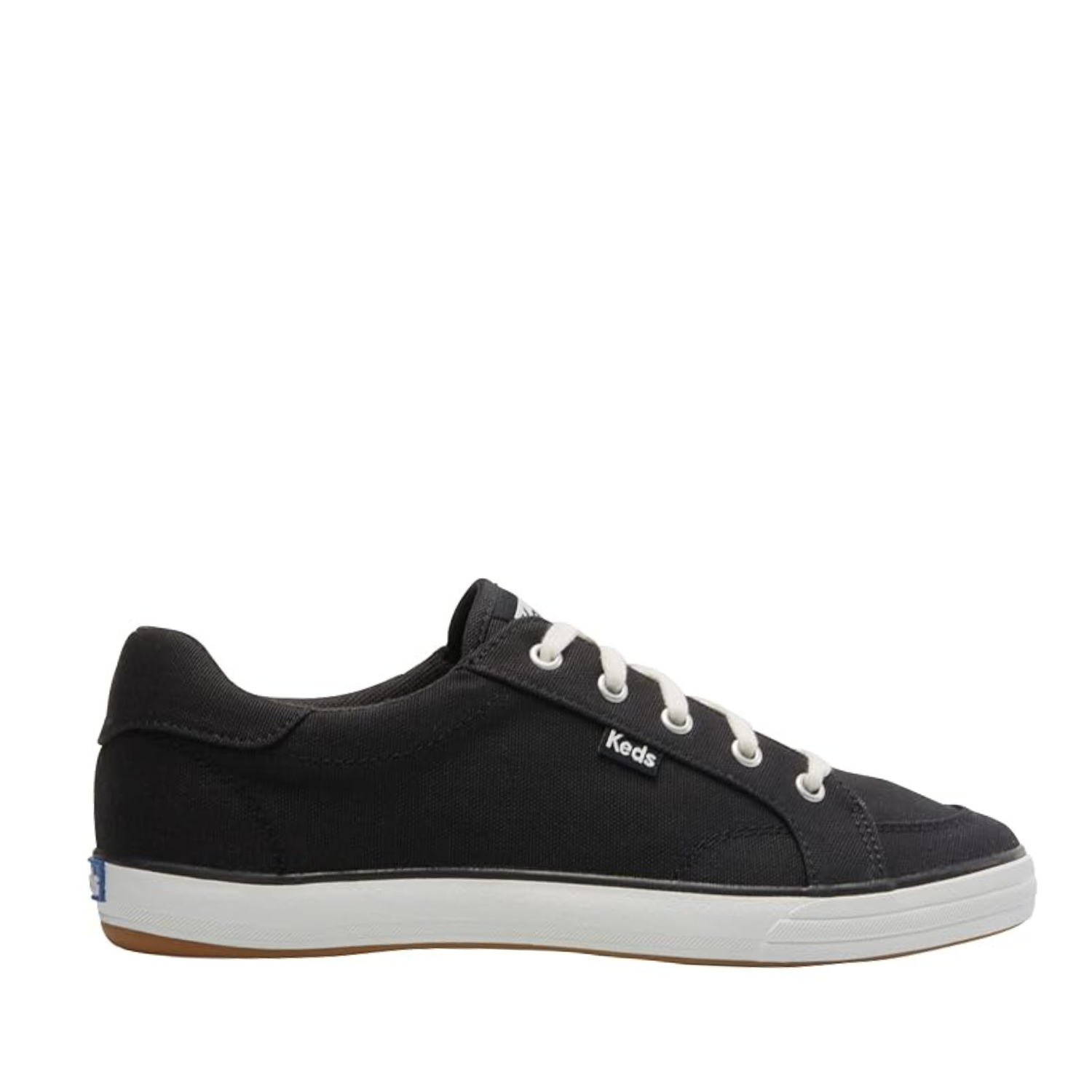 Keds Women's Center III Canvas Sneaker - Black - Lace-Up, Softerra Footbed, Court Style