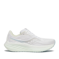 Saucony Women's Ride 18 Running Shoe - White/Lettuce - PWRRUN+ Cushioning, Neutral Daily Trainer