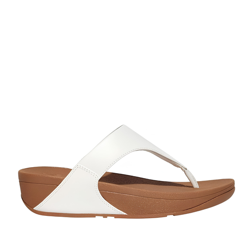 FitFlop Women's Lulu Leather Toe-Post Sandal - Urban White - Microwobbleboard Cushioning