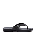FitFlop Women's Gracie Leather Flip-Flops - All Black - Dynamicush Cushioning, Slip-Resistant