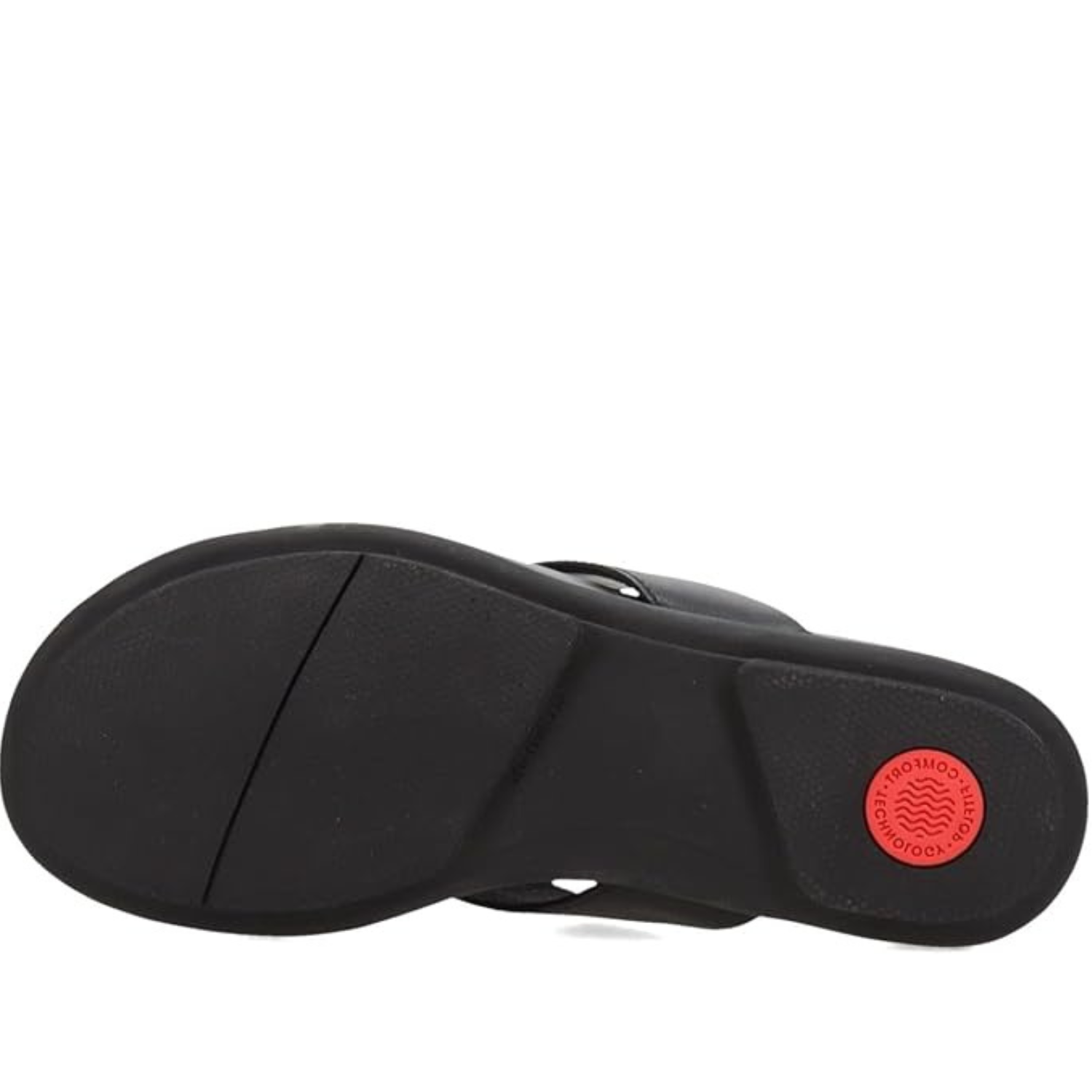 FitFlop Women's Gracie Leather Flip-Flops - All Black - Dynamicush Cushioning, Slip-Resistant
