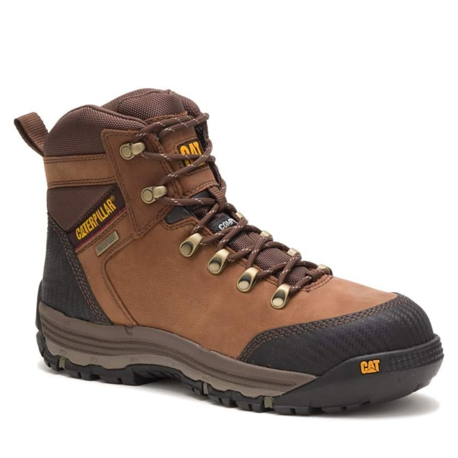 CAT Footwear Men's Munising 6" Waterproof Composite Toe Work Boot - Brown Leather