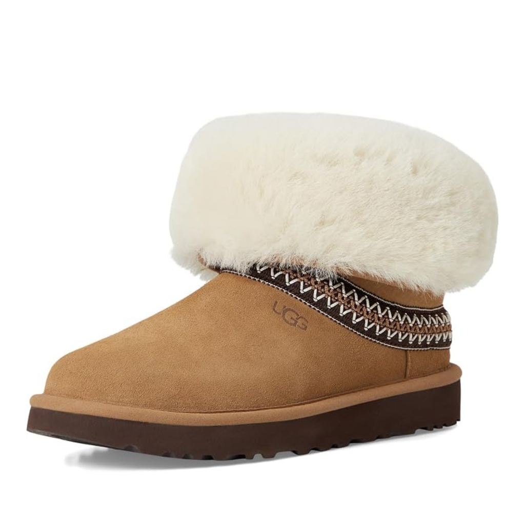 UGG Women's Classic Short Crescent Boot - Chestnut - Twinface Sheepskin, Foldable Shaft
