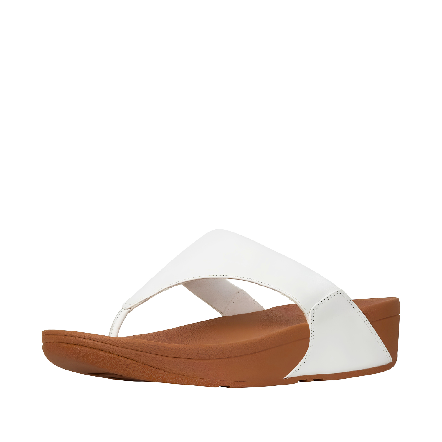 FitFlop Women's Lulu Leather Toe-Post Sandal - Urban White - Microwobbleboard Cushioning