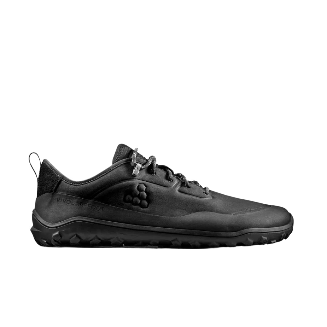 Vivobarefoot Mens Tracker Leather Low, Obsidian