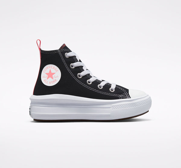 Kids Chuck Taylor All Star Move Color Pop Platform, Black/Pink Salt/White