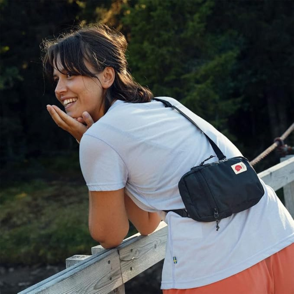 Fjällräven High Coast Pocket Crossbody Bag - Black - Water-Resistant, Recycled Polyamide, Compact Everyday Carry