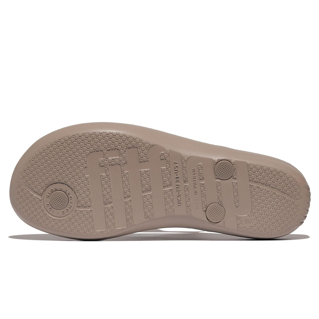 FitFlop Women's iQushion Ombre Sparkle Flip-Flops - On Taupe / Pewter - Ergonomic Cushioned Sandal