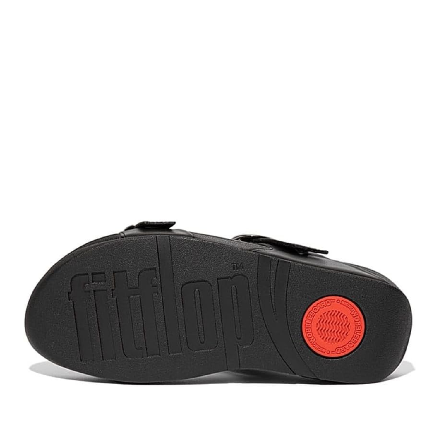 FitFlop Women's Lulu Adjustable Buckle Leather Slide Sandal, All Black