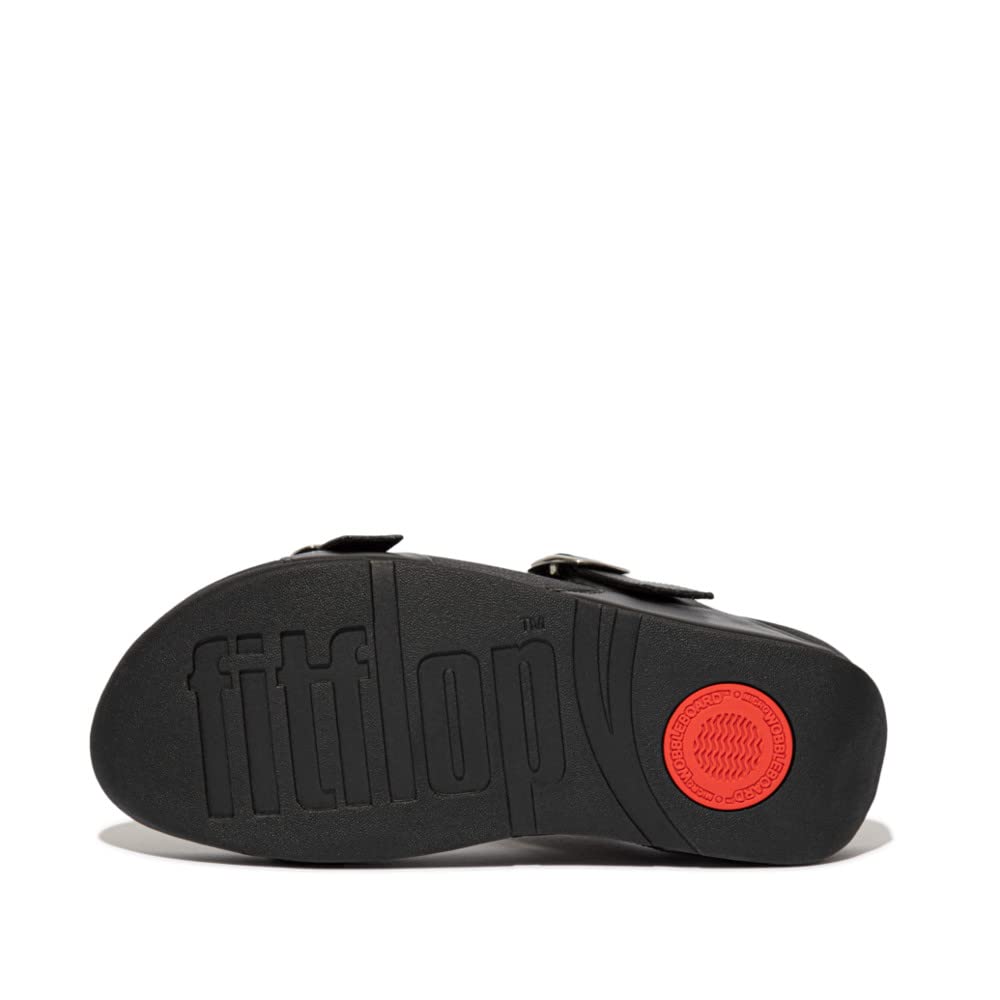 FitFlop Lulu Adjustable Leather Back-Strap Sandals All Black