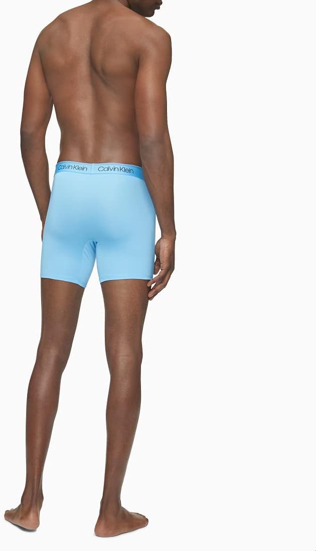 Calvin Klein Mens Micro Stretch 3-Pack Boxer Brief, New Navy, Artesian Blue, Blue Paradise