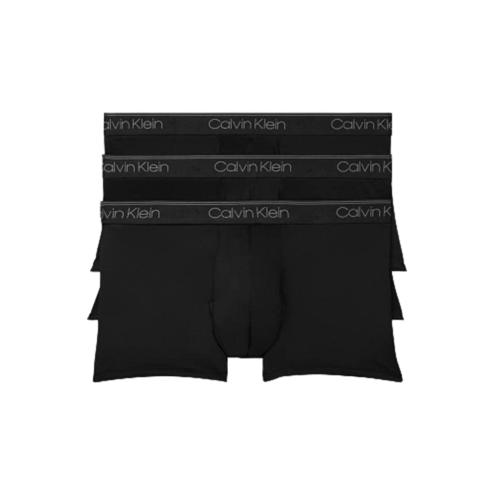 Calvin Klein Mens Microfiber Stretch Multipack Low Rise Trunks, Black
