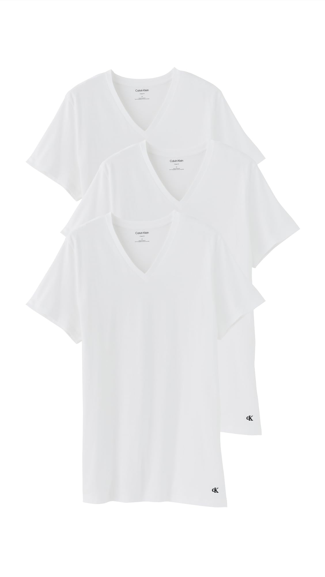 Calvin Klein Men's Short Sleeve V-Neck 3-Pack