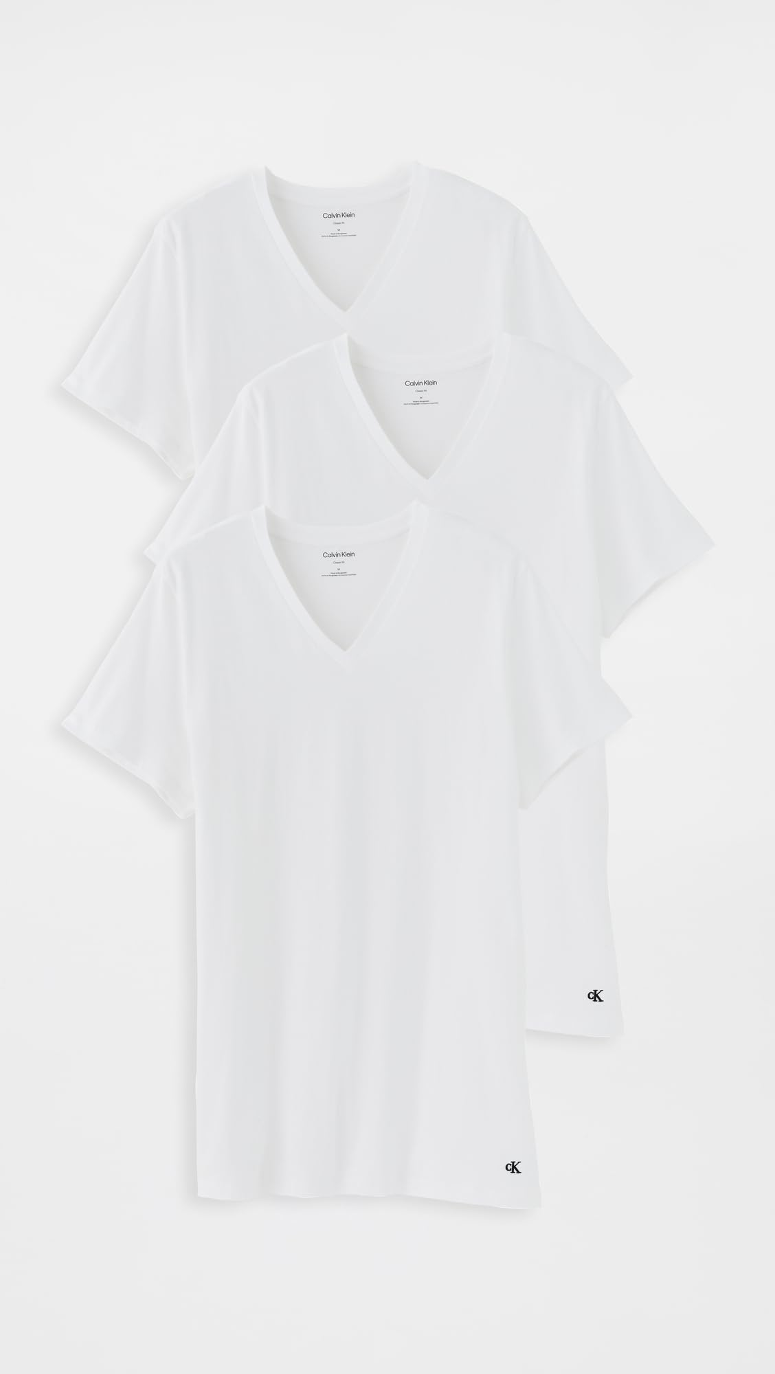 Calvin Klein Men's Short Sleeve V-Neck 3-Pack