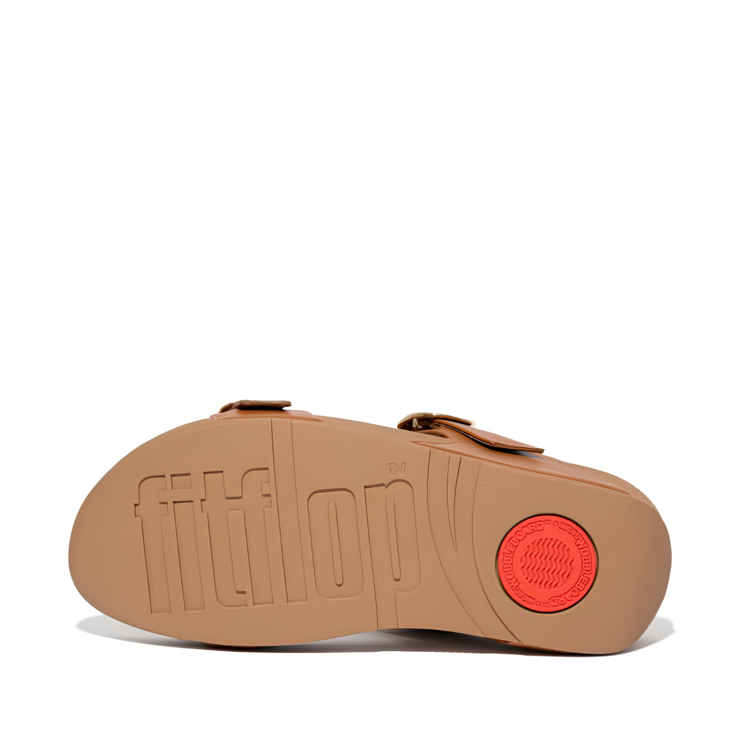 FitFlop Women's Lulu Adjustable Leather Slide Sandal - Light Tan - Microwobbleboard Midsole