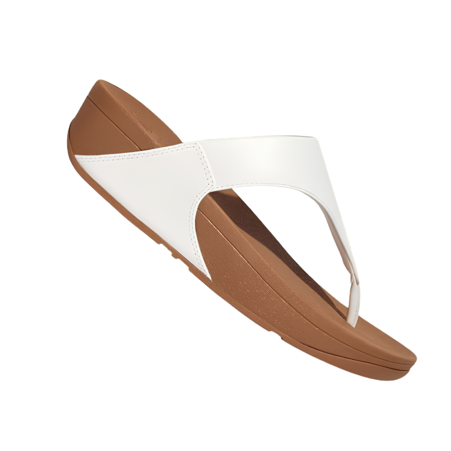 FitFlop Women's Lulu Leather Toe-Post Sandal - Urban White - Microwobbleboard Cushioning