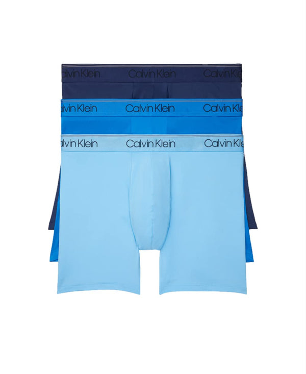 Mens Micro Stretch 3-Pack Boxer Brief, New Navy, Artesian Blue, Blue Paradise