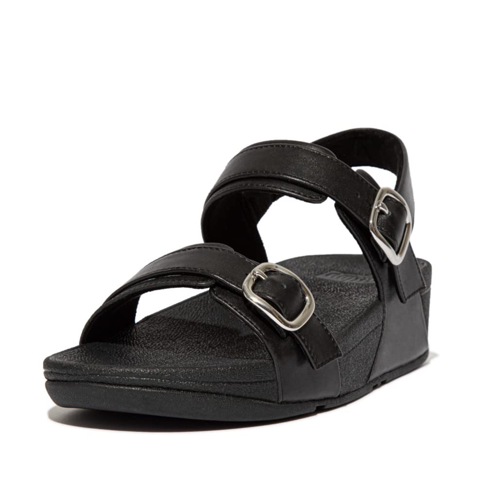 FitFlop Lulu Adjustable Leather Back-Strap Sandals All Black
