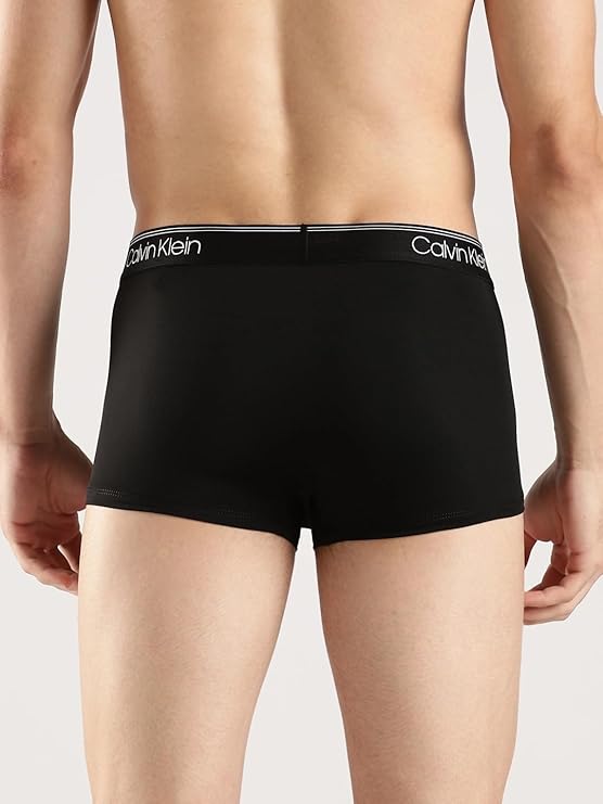 Calvin Klein Mens Microfiber Stretch Multipack Low Rise Trunks, Black