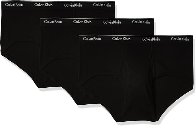 Calvin Klein Mens Cotton Classics 3-Pack Brief, Black