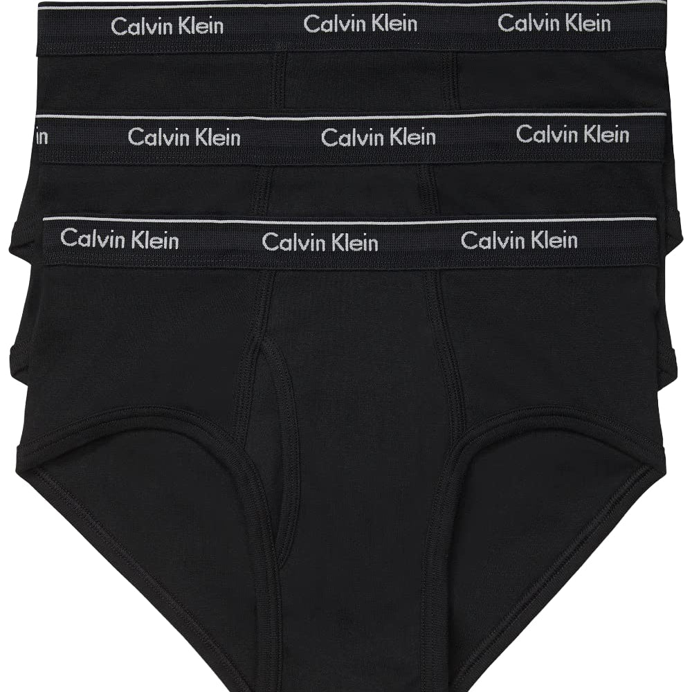 Calvin Klein Mens Cotton Classics 3-Pack Brief, Black