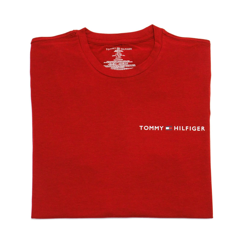 Tommy Hilfiger Men's Long Sleeve Crew Neck Tee, Beet Red