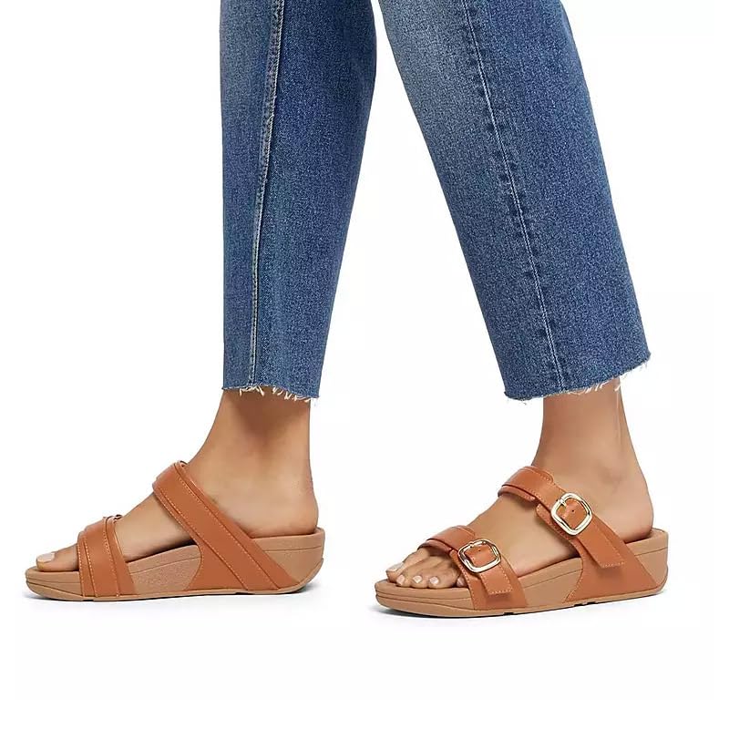 FitFlop ES7592-040 LULU Adjustable Leather Slides