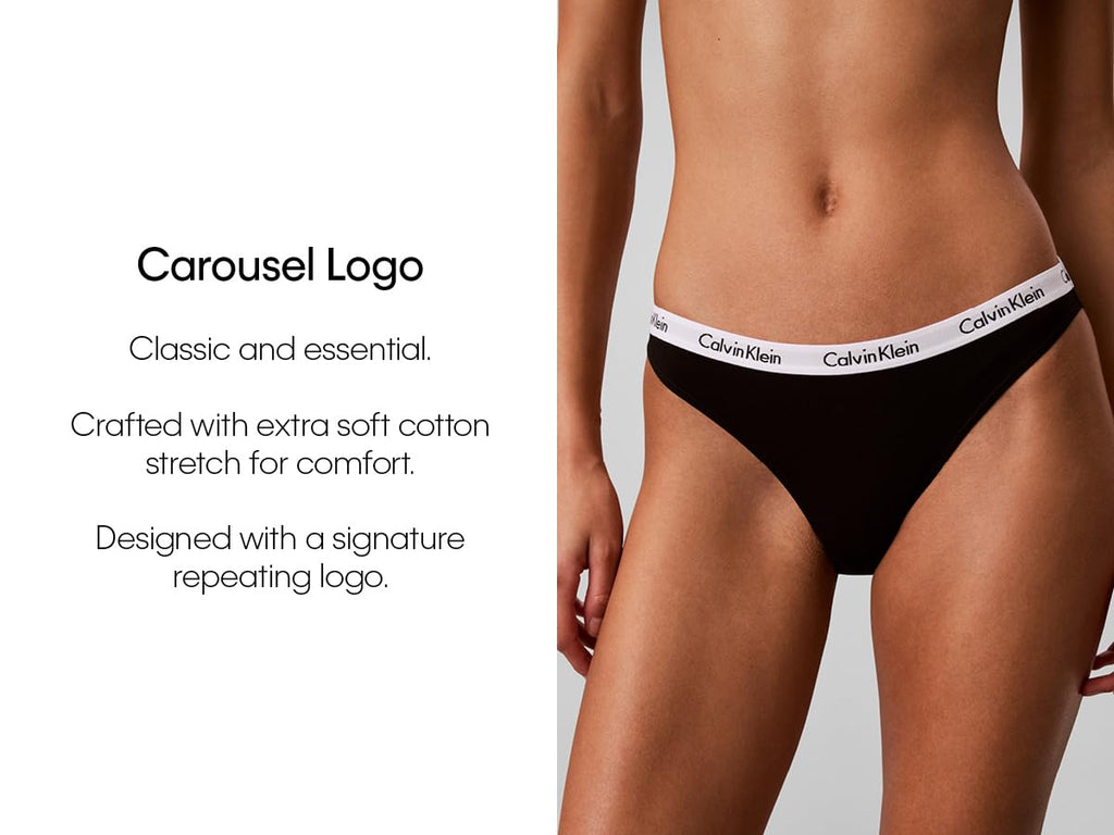 Calvin Klein Women's Carousel Logo Cotton Stretch Bikini Panty 3-Pack