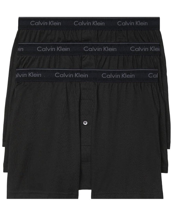 Mens Cotton Classics Multipack Knit Boxers, Black