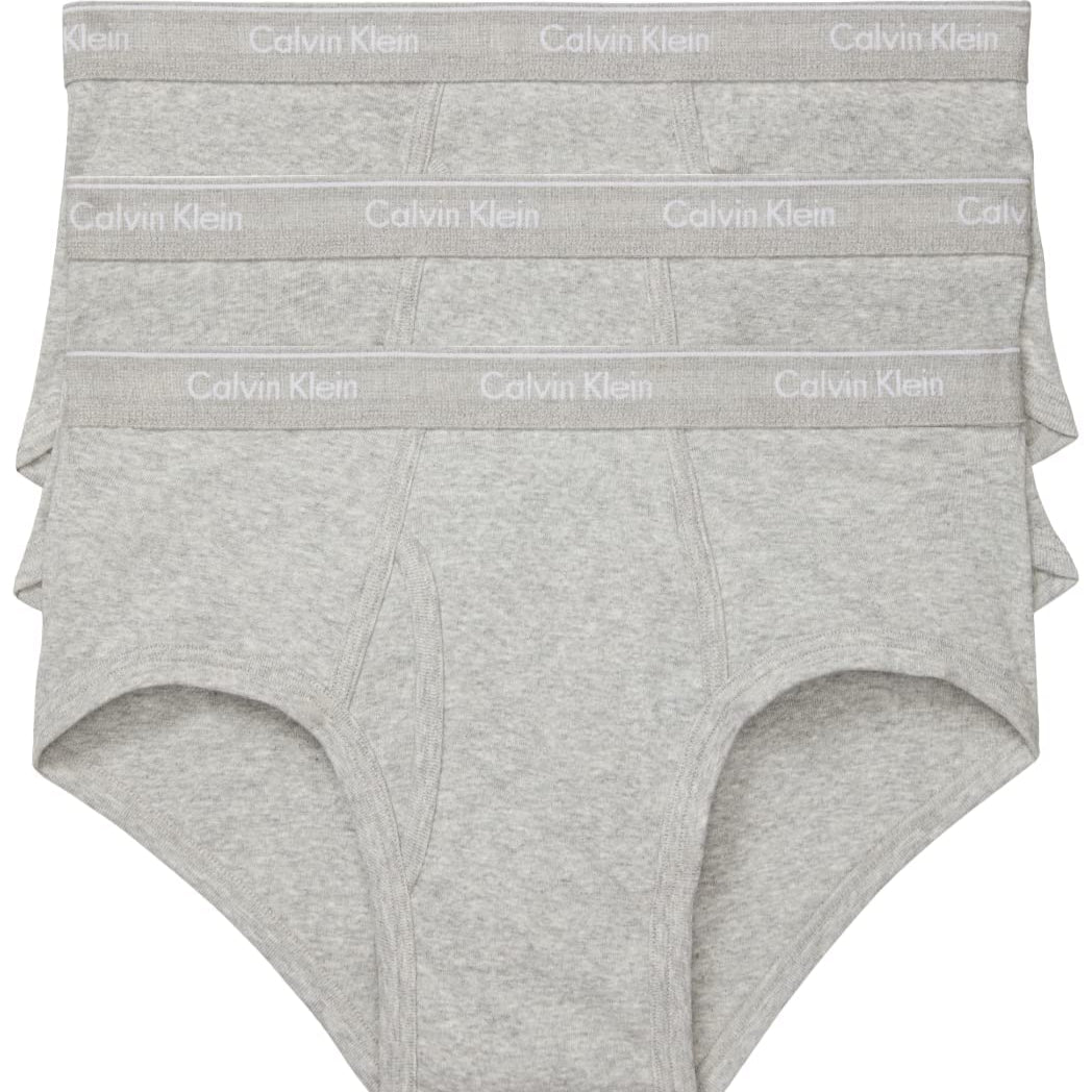 Calvin Klein Mens Cotton Classics 3-Pack Brief, Grey Heather