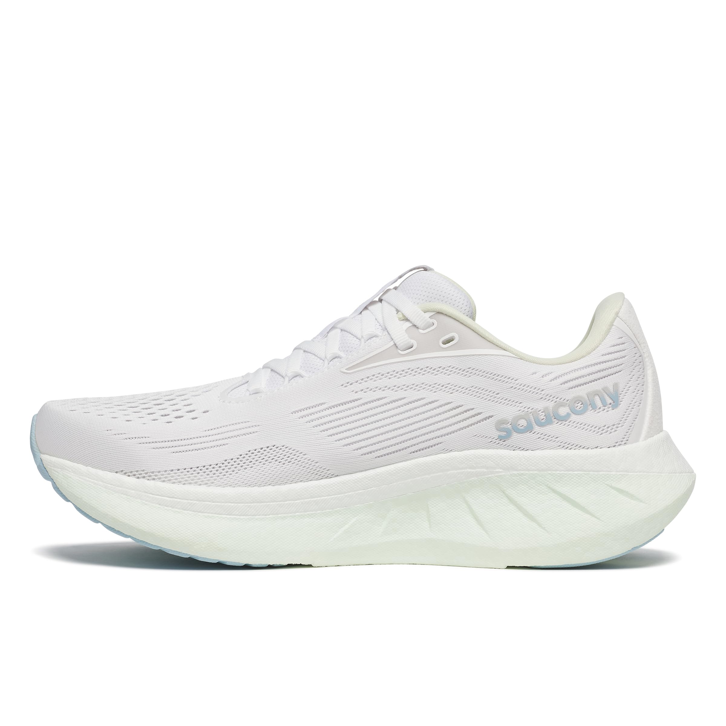 Saucony Women's Ride 18 Sneaker, White/Lettuce, 6.5