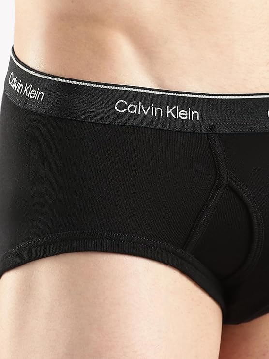 Calvin Klein Mens Cotton Classics 3-Pack Brief, Black