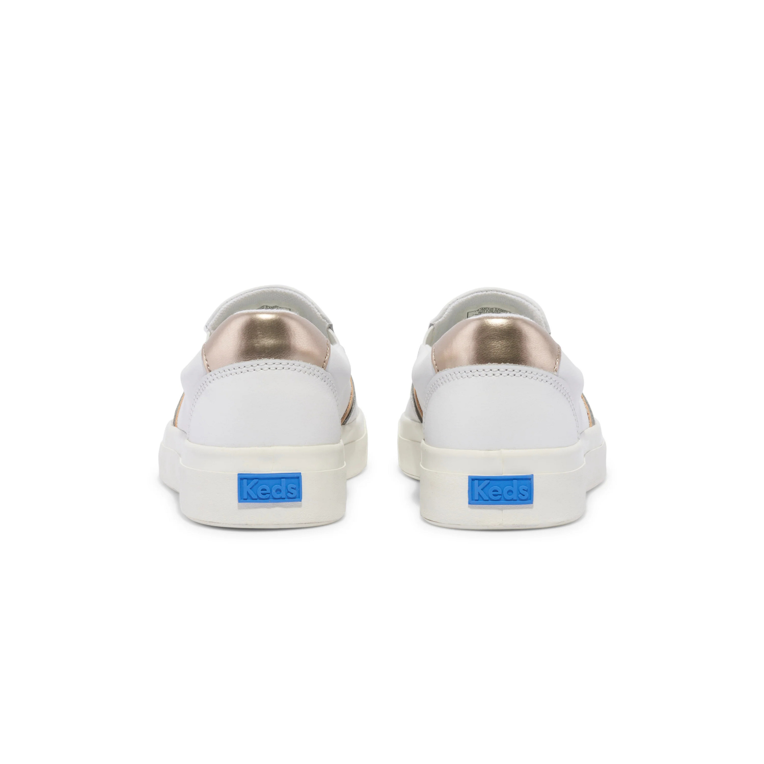 Keds Women's Pursuit Leather Slip-On Sneaker - Egret/Champagne - Softerra Footbed, Modern Court