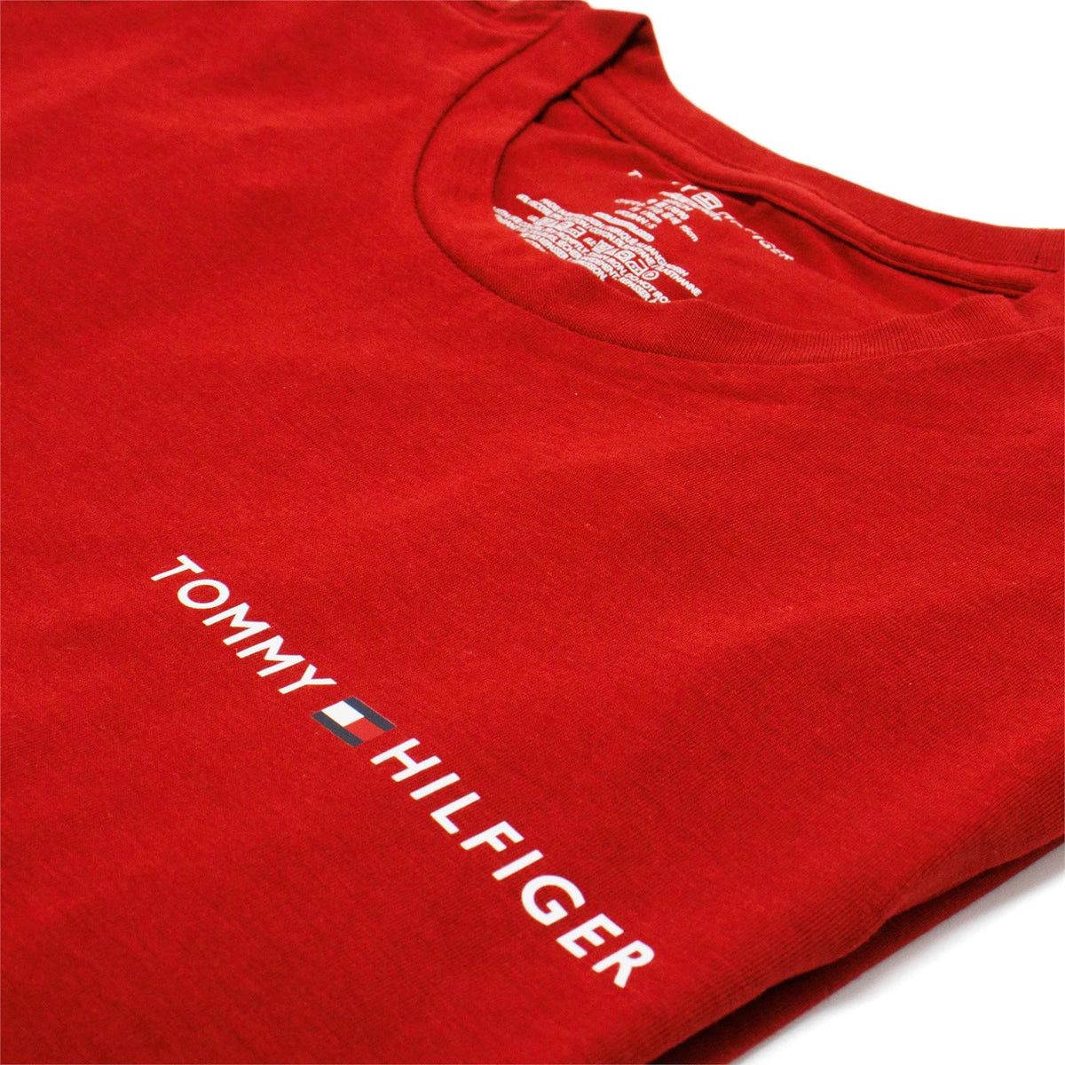 Tommy Hilfiger Men's Long Sleeve Crew Neck Tee, Beet Red