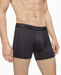 Calvin Klein Mens Micro Stretch 3-Pack Boxer Brief, Black, RED, Convoy