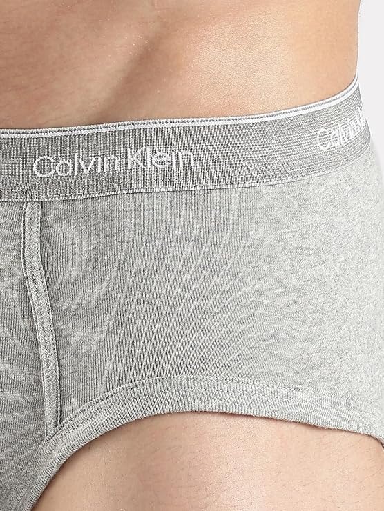 Calvin Klein Mens Cotton Classics 3-Pack Brief, Grey Heather