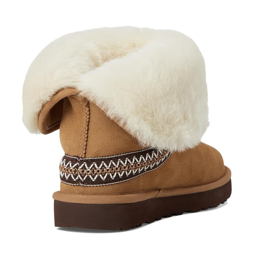 UGG Women's Classic Short Crescent Boot - Chestnut - Twinface Sheepskin, Foldable Shaft