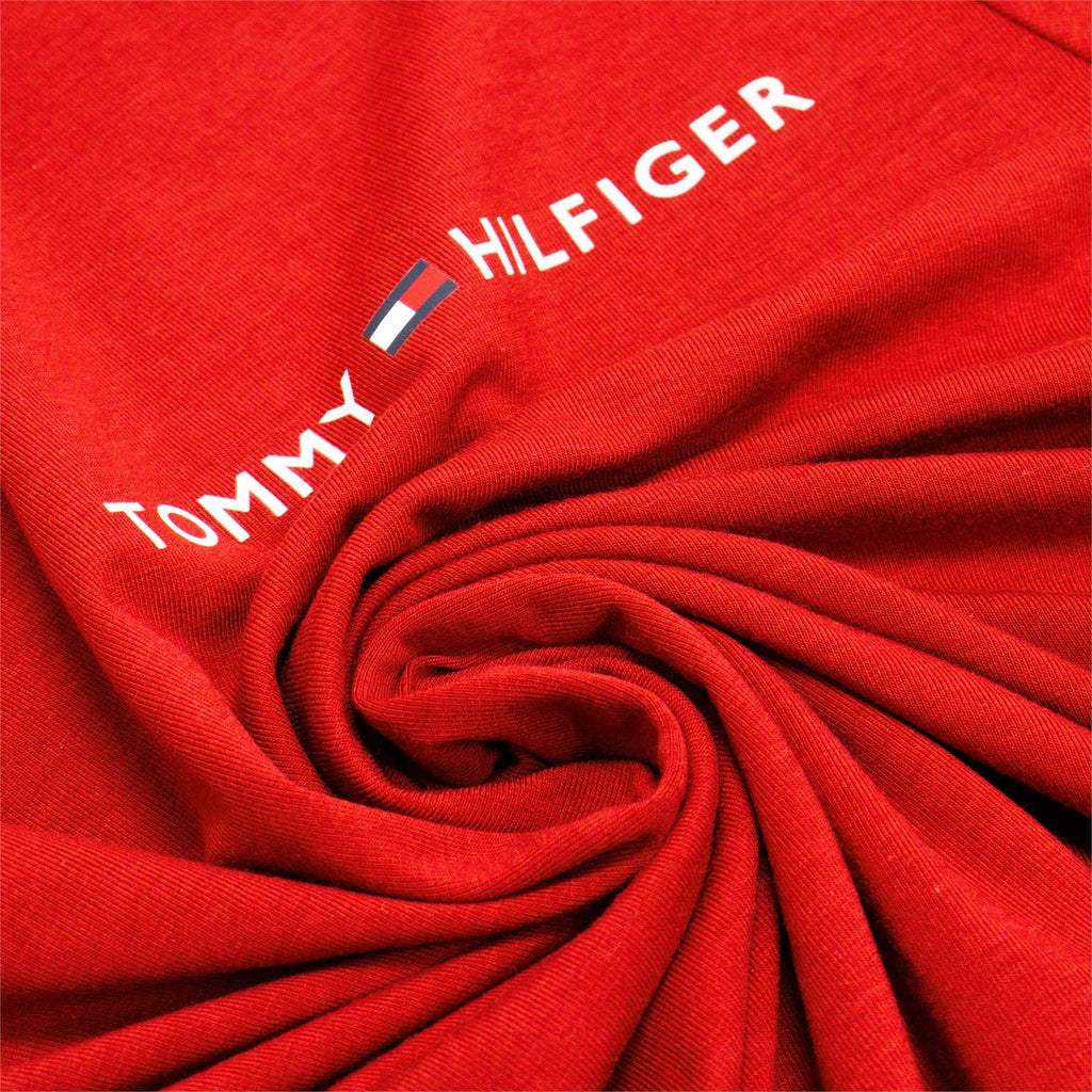 Tommy Hilfiger Men's Long Sleeve Crew Neck Tee, Beet Red