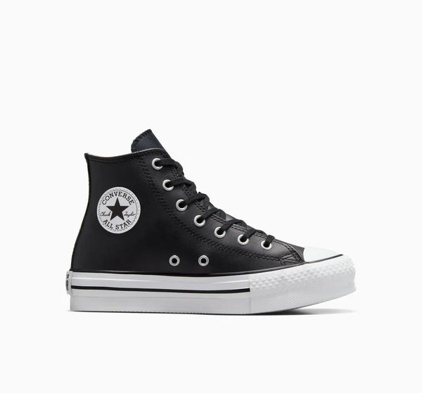 Little Kids Chuck Taylor All Star EVA Lift Leather Platform, Black/Natural Ivory/White