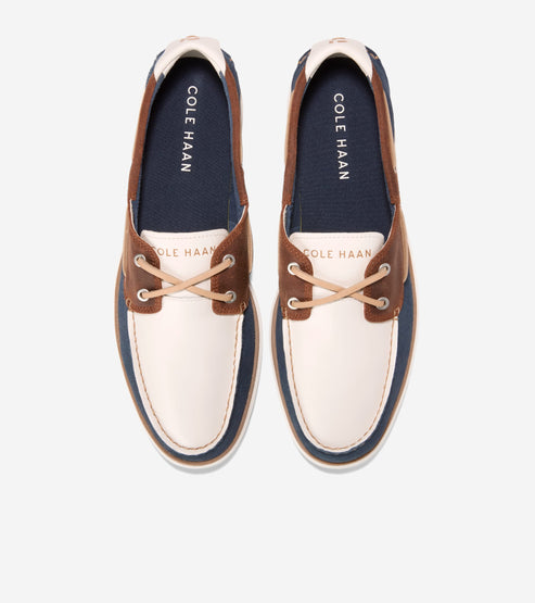 Cole Haan Mens Grandpro Windward Boat Shoe, Dk Sequoia/ Navy Blazer/ Ivory