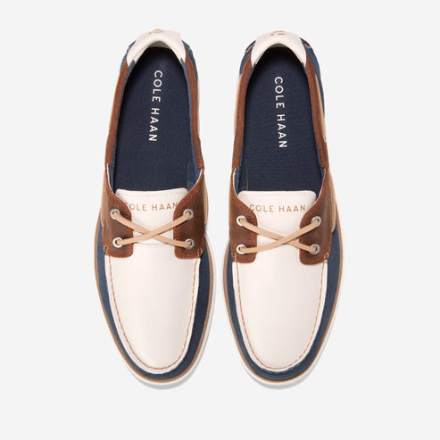 Cole Haan Mens Grandpro Windward Boat Shoe, Dk Sequoia/ Navy Blazer/ Ivory