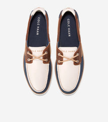 Cole Haan Mens Grandpro Windward Boat Shoe, Dk Sequoia/ Navy Blazer/ Ivory
