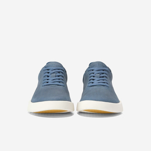 Cole Haan Mens Grand Crosscourt Daily Laser Sneakers, China Blue Nubuck / Golden Toffee / Ivory