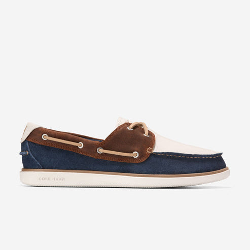 Cole Haan Mens Grandpro Windward Boat Shoe, Dk Sequoia/ Navy Blazer/ Ivory