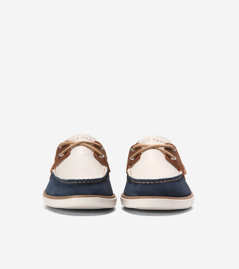 Cole Haan Mens Grandpro Windward Boat Shoe, Dk Sequoia/ Navy Blazer/ Ivory
