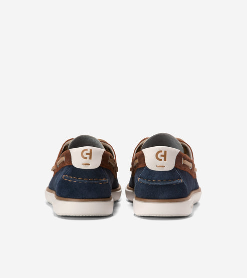 Cole Haan Mens Grandpro Windward Boat Shoe, Dk Sequoia/ Navy Blazer/ Ivory