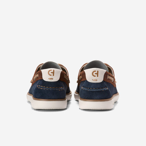 Cole Haan Mens Grandpro Windward Boat Shoe, Dk Sequoia/ Navy Blazer/ Ivory