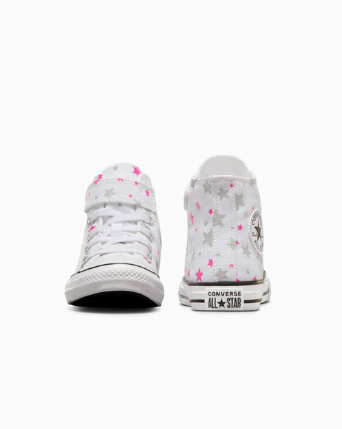 Converse Kids Hi 1V White Prime, Pink White Stars