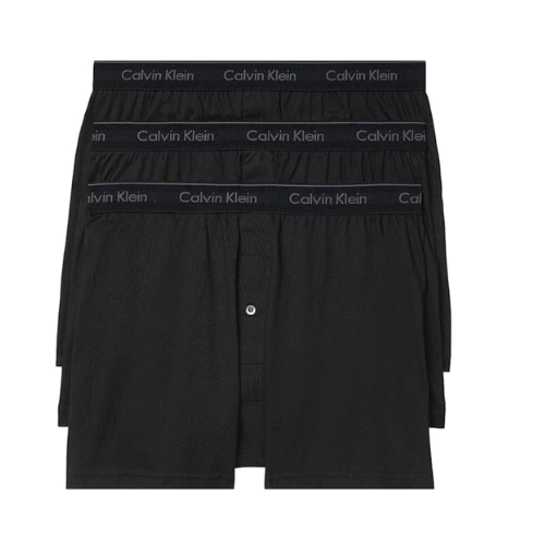 Calvin Klein Mens Cotton Classics Multipack Knit Boxers, Black