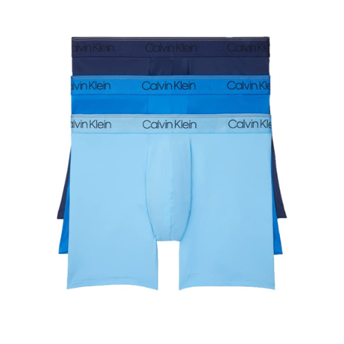 Calvin Klein Mens Micro Stretch 3-Pack Boxer Brief, New Navy, Artesian Blue, Blue Paradise